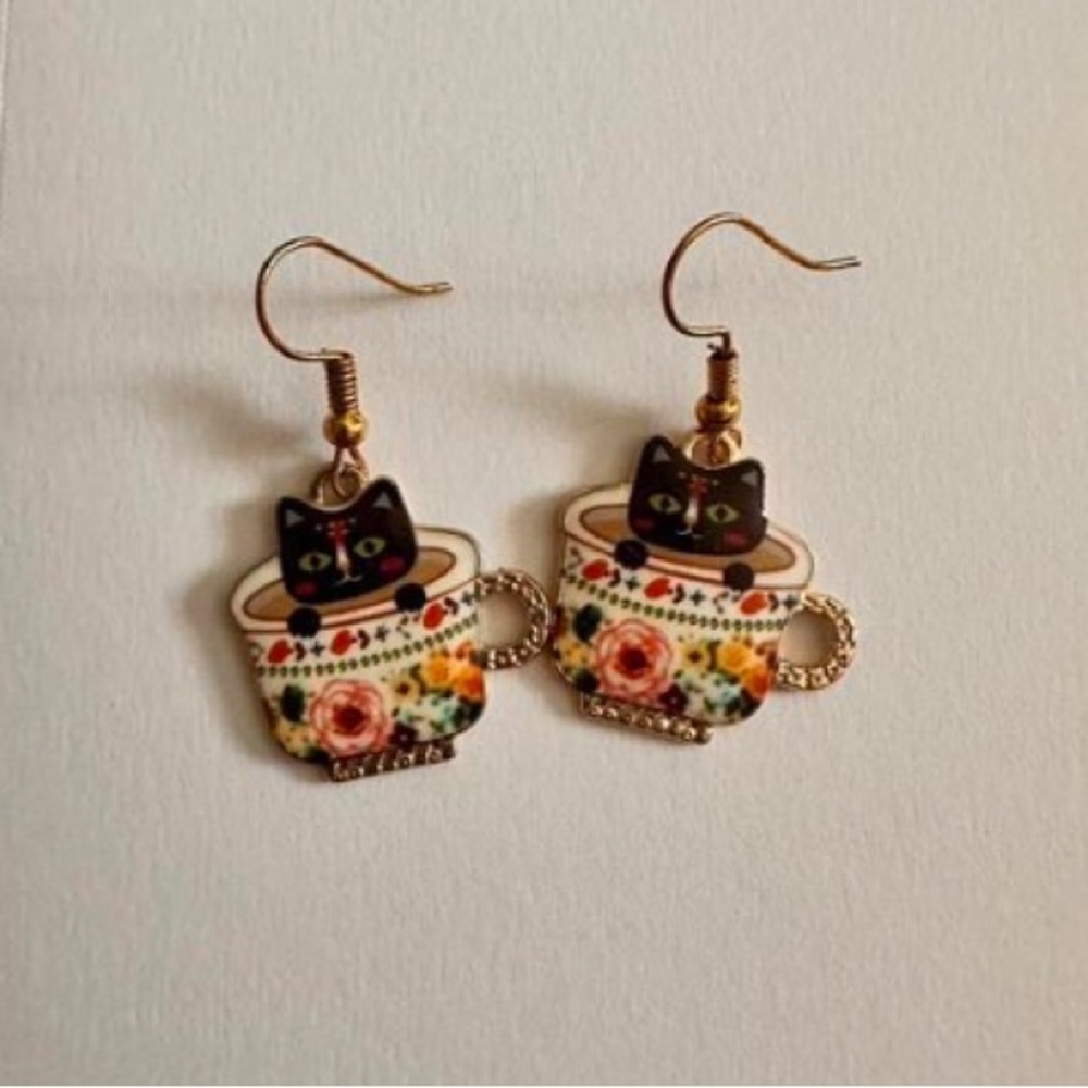 Handmade cat earrings